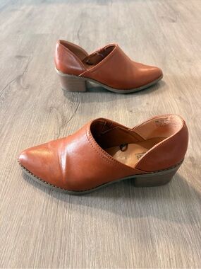 a.n.a Tan Slip-On Low Heel Pointed Toe Ankle Shoe